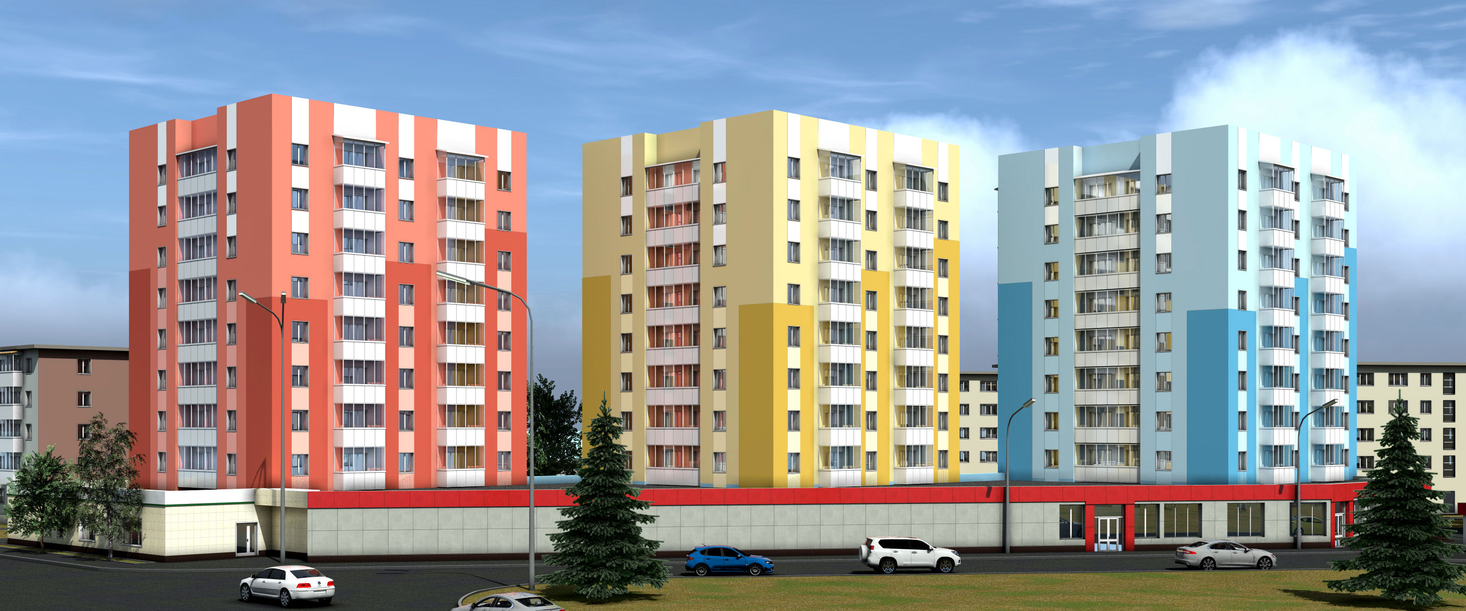 Цветовые решения по фасадам домов на ул. Гагарина вынесены на обсуждение в рамках интерактивного опроса 